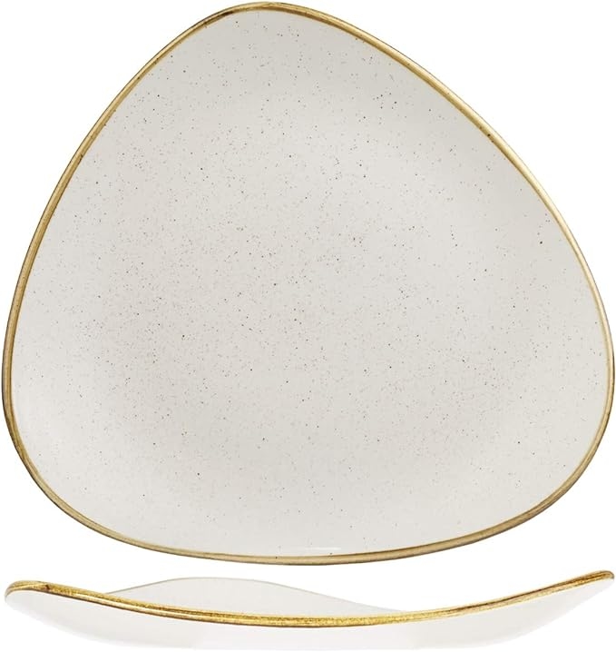 Churchill Dreieckiger Keramikteller aus Stonecast Weiß 26,5cm Image