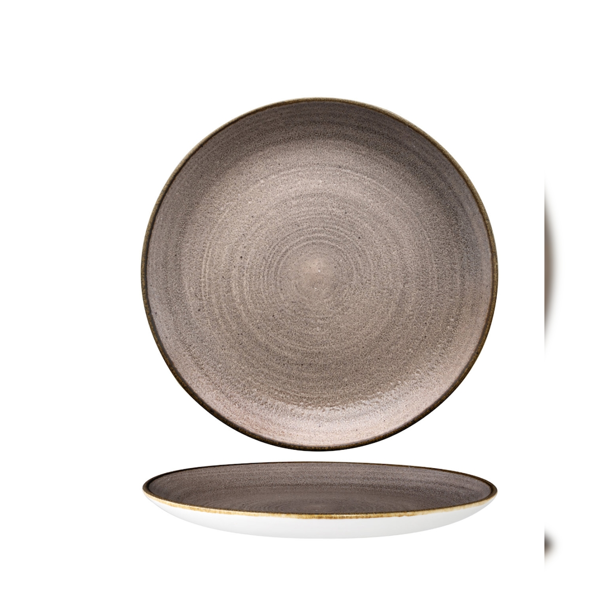 Churchill Stonecast Raw Brown Flach Coup Teller, 26 cm, 12 Stück Image