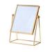 Makeup Mirror Decorative Makeup Mirror Cosmetic Mirror Square Vanity Mirror Decorative Mirrors Rose Gold Finish Table Mirror in Single Sided 360Â° Rotatable for Bathroom or Bedroom Square