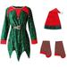 Fall Baby Girl Outfits 3Pcs Boys Christmas Set Belt Santa s Helper Sequin Dress Xmas Outfit With Hat Stockings Christmas Xmas Party Girls Clothing Sets Green 13 Years-14 Years