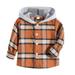 Tosmy Toddler Kids Boys Girls Sweatshirts Flannel Hooded Plaid Shirt Button Baby Plaid Shirt Plaid Shirt Hooded Clothes Baby Clothes