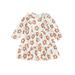 Canis Floral Print Dresses with Long Sleeves and Crewneck for Girls in Autumn