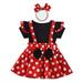 Dezsed Baby Girl Clothes Sets Clearance Baby Clothing Infant Toddler Girls Dots Bow-knot Dress Headband 3pc Outfit Set Red 120