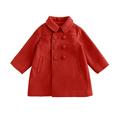 CaComMARK PI Clearance Girls Peacoat Dress Coat Faux Wool Lapel Outerwear