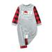 BKQCNKM Girls Pajamas Christmas Pajamas for Kids Christmas Deer Letter Plaid Printed Family Pajamas Set Home Clothes Parent Child Clothes (baby) Kids Christmas Pajamas Red 30(Kid)