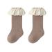 Qiangong Toddler Socks Toddler Baby Boy Girls Toddlers Indoor Solid Slipper Shoes Antislip Socks Booties First Lace Ruffle Socks 1-Pack Baby Socks 1-3 Years