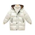 Toddler Kids Girls Down Coat Fall Winter Xmas Down Jacket Hooded Padded Jacket Medium Long Padded Jacket And Festival Warm Jackets For Child