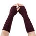 Herrnalise Christmas Gifts Women s Long Gloves Knitted Fake Sleeves Exposed Fingers Warm Arm Gloves Clearance Sales Today Deals Prime