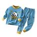 Elainilye Fashion Toddler Outfits Boys Girls Pajamas Set Loungewear Printed Long Sleeved Home Wear Clothes Suit 4-5 Years