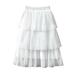 NIUREDLTD Toddler Baby Girls Fall Summer Tiered Skirt Solid Color Midi Dress High Waist Pleated Skater Skirts White 110
