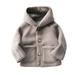 Infant Fleece Coat Kids Sweatshirt Jacket Fall Winter Clothes Toddler Baby Boys Girls Fleece Jacket with Hood Solid Stand Collar Zip-Up Hooded Sweatshirt Plush Outerwear