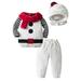 BOLUOYI Christmas Outfits for Boys Boys Girls Christmas Long Sleeve Romper Cartoon Snowman Hooded Party Top Vest Hat Outfits