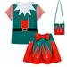 TAIAOJING Toddler Baby Football Outfits Kids Girls Suit Christmas Short Sleeve Top Skirt Bag 3Pcs Set Outfit 8-9 Years