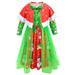 BOLUOYI Gifts for Teen Girls Toddler Kids Girls Cute Christmas Cartoon Prints Party Princess Dresss Shawl Outfits