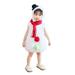 TAIAOJING Baby Girl Boy Clothes Kids Christmas Sleeveless Cartoon Snowman Jumpsuit Scarf Outfits 12-18 Months