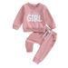 Tosmy Baby Girl Outfits Long Sleeve Pullover Sweatshirt Toddler Girls Outfits Pants Clothes Set Fall Winter 2 Piece Outfits Fall Winter Clothes