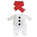 BOLUOYI Christmas Outfits for Boys Boys Girls Christmas Long Sleeve Cartoon Snowman Jumpsuit Scarf Outfits