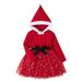 PMUYBHF Christmas Dresses for Girls 14-16 Plus Size Toddler Girls Long Sleeve Christmas Prints Princess Red Dress Dance Party Lace Dresses Fall Winter Clothes Baby Girl Dresses 6-9 Months Long Sleeve