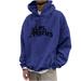 Amtdh Men s Y2K Hoodies Clearance los angeles Lightweight Casual Blouses Mens Breathable Tops Hooded Sweatshirts Long Sleeve Comfort Drop Shoulder Hip-hop Streetwear for Men Blue XXXL