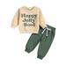 BOLUOYI Christmas Outfits for Boys Toddler Boys Long Sleeve Letter Prints Tops and Pants Child Kids 2Pcs Set Outfits Kids Clothese