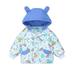 Children s Clothing New Children s Flower Cloth Small Cotton Padded Jacket Small Children Baby Down Jacket Ears Hooded Coat Warm Cotton Padded Jacket For Boys And Girls Blue 100(8 Years-9 Years)