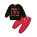 Valentine s Day Toddler Outfits For Girls Toddler Boys Long Sleeve Letter Prints Tops And Pants Kids 2Pcs Set Outfits Kids Clothese