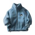 Toddler Baby Boys Girls Fleece Jacket Solid Stand Collar Zip-Up Sweatshirt Plush Outerwear Infant Fleece Coat Little Kids Sweatshirt Jacket Fall Winter Clothes