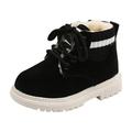 Boys Boots Clearance Toddler Shoes Boys Girls British Style Knitted Elasticated Fashion Laceing Non Slip Thicken Keep Warm Comfortable Save Big