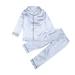 Pajamas Outfit For Kids Long Sleeve Solid Button Down Sleep Shirt Tops And Pants 2PCS Outfits Nightgown Clothes Set For Boys Girls