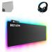 RGB Mouse Pad with 11 Lighting Modes Quality World Map Mouse Pad with Durable Strip Lighting Waterproof LED Mouse Pad with Non-Slip Rubber Base With Headset BOLT AXTION Bundle Likew New