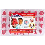 READY 2 LEARN Giant Stampers - Alphabet - Uppercase - Set of 28 - Easy to Hold Foam Stamps for Kids - Arts and Crafts Stamps for Displays Posters Signs and DIY Projects