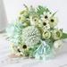 Artificial Bouquet Short Stem Mixed Flower Beautiful Artificial Flower Hydrangea Silk Fake Bouquet for DIY Wedding Decoration Bridal Bouquet Home Decorations