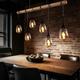Globo - Suspension lampe en bois lampe de table à manger lampe de salon rétro 6 ampoules lampe