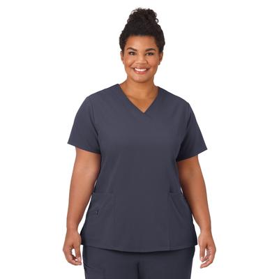 Plus Size Women's Jockey Scrubs Women's Favorite V-Neck Top by Jockey Encompass Scrubs in Charcoal (Size 2X(20W-22W))