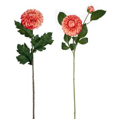 Pink Dahlia Flower Stem With Bud Accent (Set Of 4)...