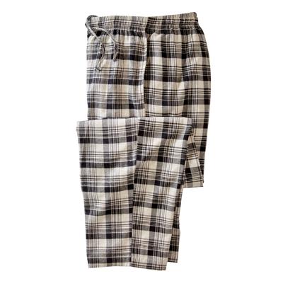 Men's Big & Tall Flannel Plaid Pajama Pants by KingSize in Heather Grey Plaid (Size 4XL) Pajama Bottoms