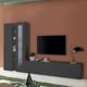Web Furniture - Meuble tv de salon moderne armoire et vitrine Elco rt