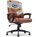 Serta Executive High Back Office Chair w/ Lumbar Support Ergonomic Upholstered Swivel Gaming Friendly Design, Bonded , Cognac | 25.5 W in | Wayfair
