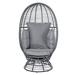 Dakota Fields Dernier Outdoor Round 360 Degree Swivel Patio Chair w/ Cushions in Gray | 59 H x 30 W x 32.75 D in | Wayfair