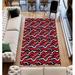 Black;red;white Rectangle 8'10" x 9'10" Area Rug - Bungalow Rose Freyah Abstract Machine Woven Cotton/Indoor/Outdoor Area Rug in Black/Red/White 118.0 x 106.0 x 0.1 in black/red/white | Wayfair