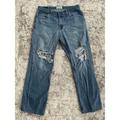 American Eagle Outfitters Jeans | American Eagle Jeans Mens 32x32 Blue Denim Loose Fit Straight Leg Distressed | Color: Blue | Size: 32