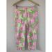 Lilly Pulitzer Pants & Jumpsuits | Lilly Pulitzer Pink Green Taboo Elephant Print Capri Pants Casual | Color: Green/Pink | Size: 8