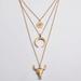 Free People Jewelry | Gold Bull Head Eye Crescent Multi-Layered Pendant Necklace | Color: Gold | Size: Os