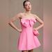 Anthropologie Dresses | Anthropologie Mac Duggal Nwt Strapless A-Line Bow Pink Mini Dress Size 6 | Color: Pink | Size: 6