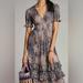 Anthropologie Dresses | Anthropologie Hutch Adelia Ruffled Animal Print Midi Dress Size Large | Color: Black/Tan | Size: L