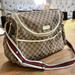 Gucci Bags | Gucci Diaper Bag With Striped Strap | Color: Tan | Size: Os