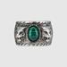 Gucci Accessories | Gucci Garden Sterling Silver And Green Resin Feline Head Motifs Ring | Color: Green/Silver | Size: Os