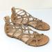 Anthropologie Shoes | Anthro Klub Nico Joella Laser Cut Cage Sandals 9 | Color: Tan | Size: 9