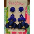 Lilly Pulitzer Jewelry | Lilly Pulitzer “Salsa Copa” Clip On Earrings In Bright Navy New With Bag $48 | Color: Blue | Size: Os