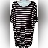 Lularoe Dresses | Lularoe Xs Rayon Dress Black & White Pinstripe T Shirt Stretchy Dress Soft Euc | Color: Black/White | Size: Xs